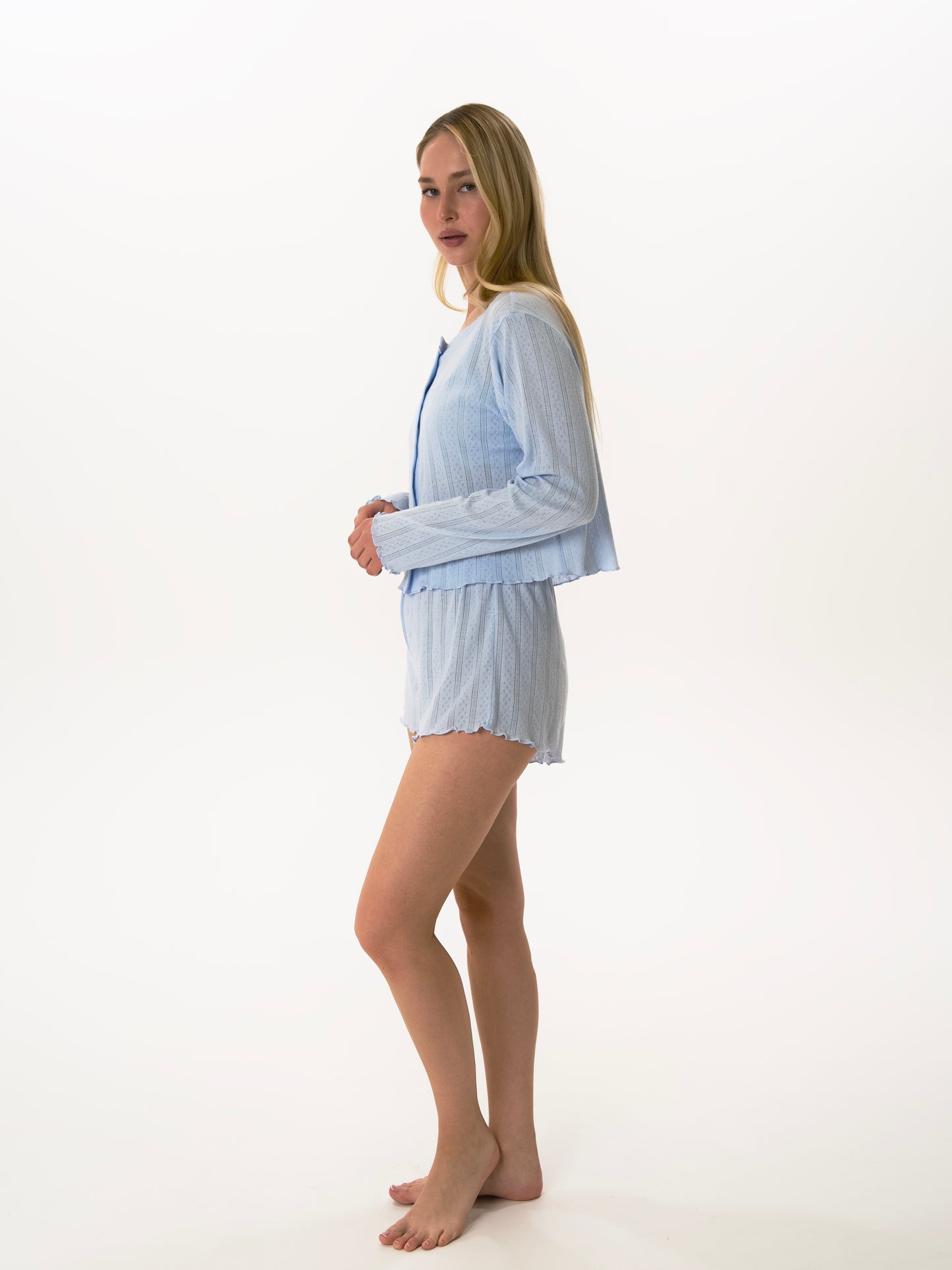 "Pure" three piece pyjama set Blue