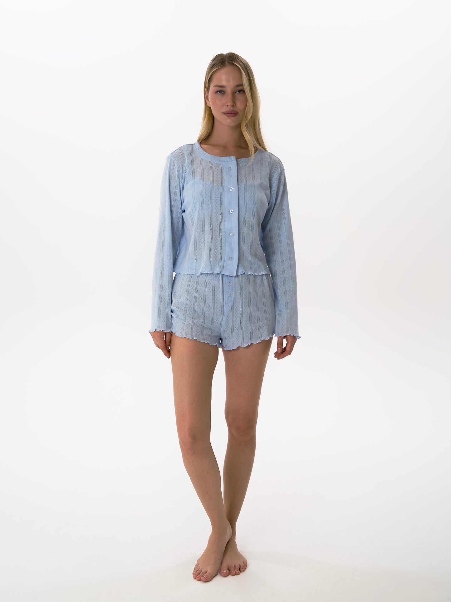 "Pure" three piece pyjama set Blue
