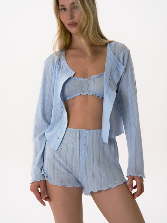 "Pure" three piece pyjama set Blue