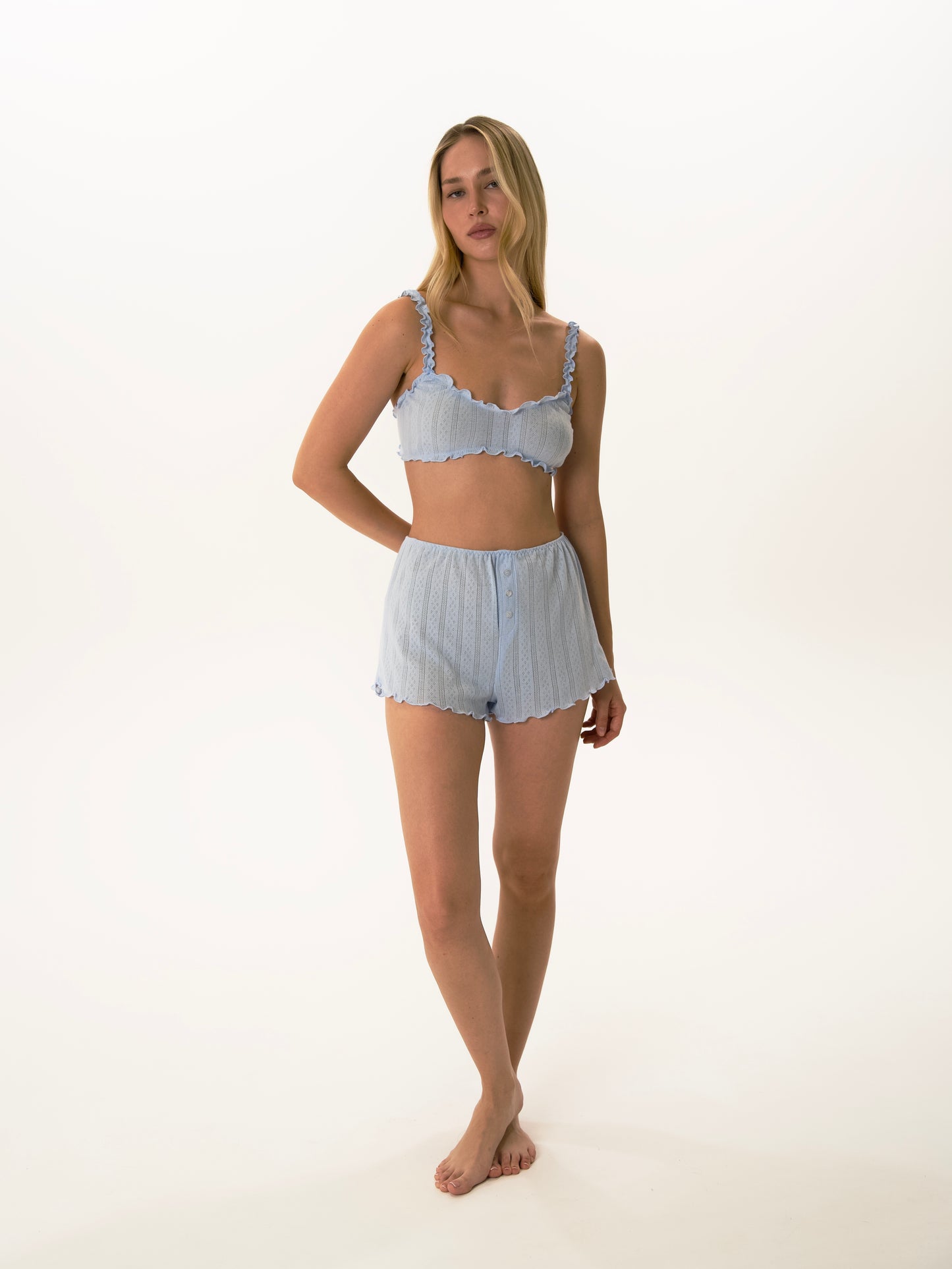 "Pure" three piece pyjama set Blue